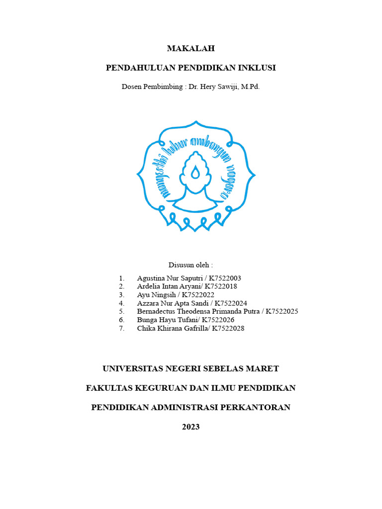 Pendahuluan Pendidikan Inklusi 2023 | PDF | Kesehatan Holistik