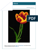 Tulip On Black Cross Stitch Pattern