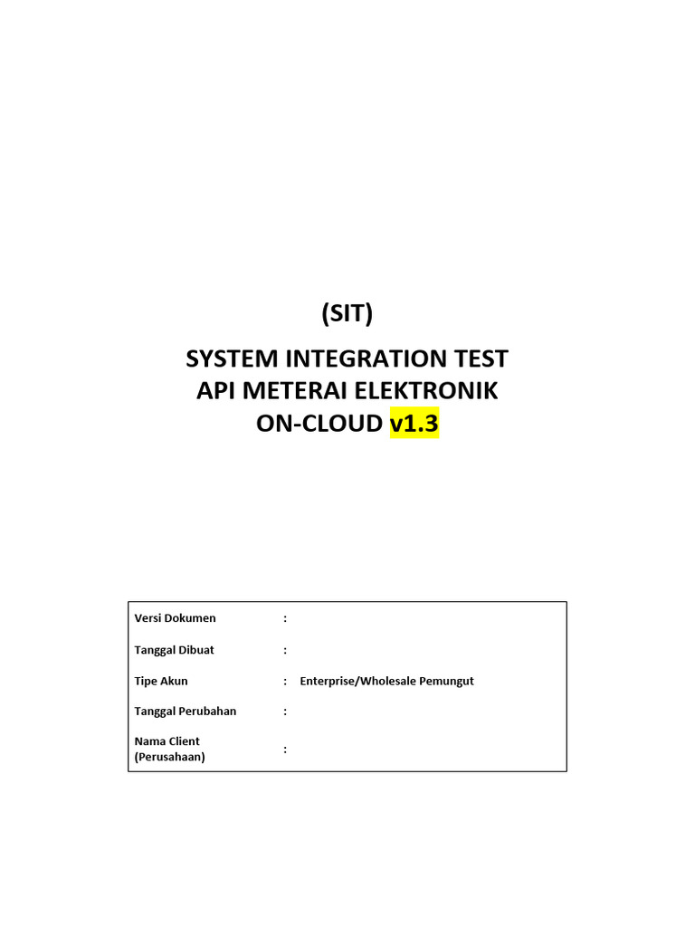 Uji Integrasi API Meterai Elektronik | PDF