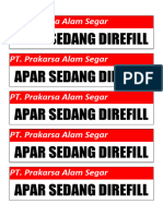 Label Apar Sedang Di ReFill