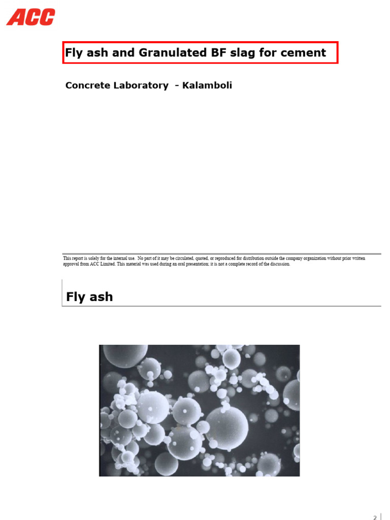 Fly Ash and Granulated BF Slag For Cement | PDF | Secondary Sector Of ...