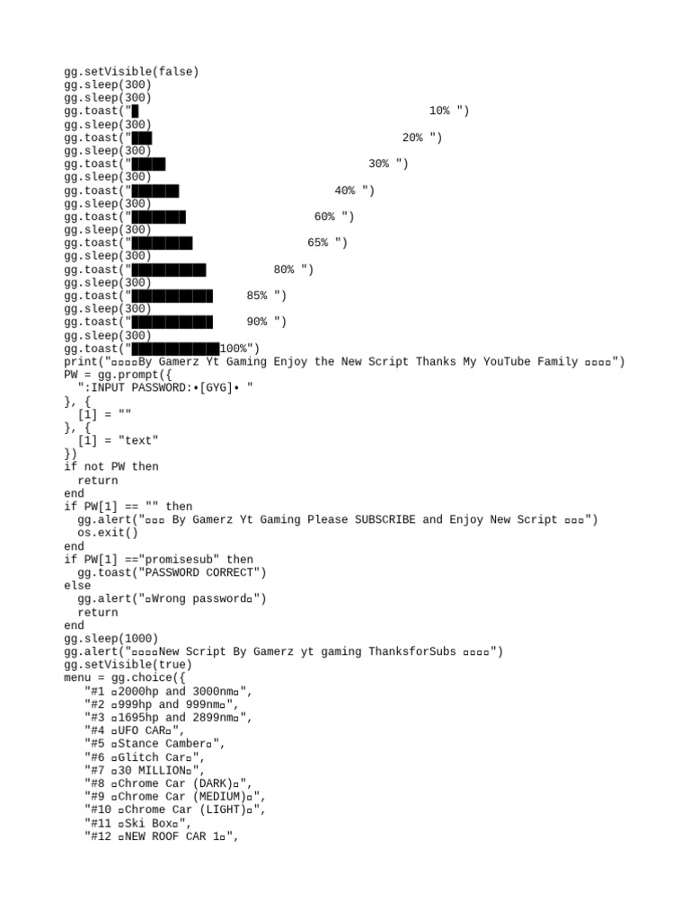 Gamerz script pdf sedans coupes