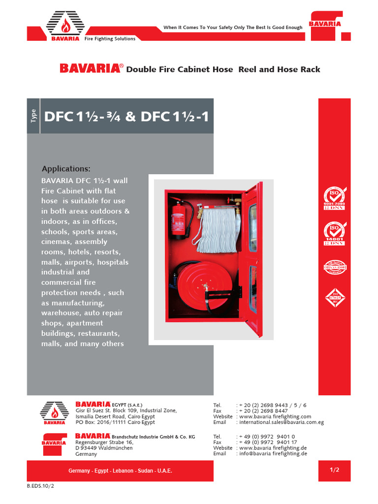 Double Fire Hose Cabinet Specifications | PDF | Hose | Valve