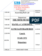 Itinerary of Travel Bauan West Sub Office 1