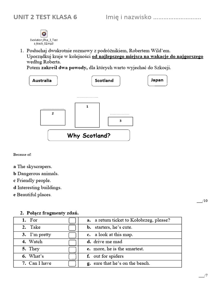 english class klasa 6 unit 4 test b