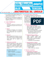 Lenguaje I Características y Funciones para Tercer Grado de Secundaria