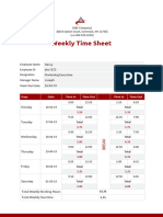 Weekly Timesheet Template For Numbers