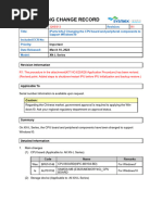 Engineering Change Record