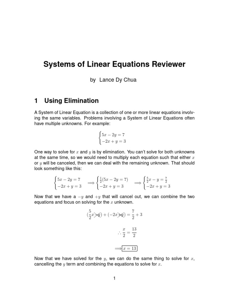 Linear Equations Solving Methods | PDF | Matrix (Mathematics) | Algebra