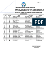 Written Exam Qualified List of DEPUTY SUPERINTENDENT POLICE 05 2019 1 Fast Track Promotion