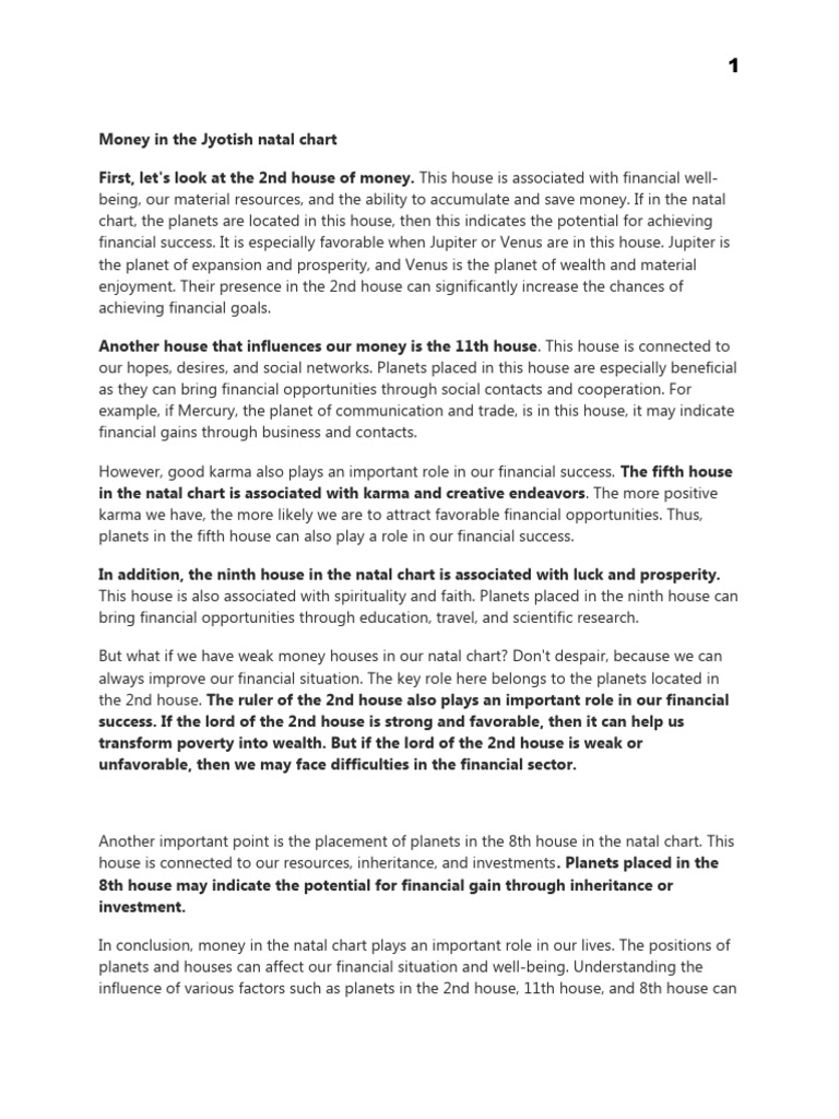 What Is A Huge Indicator of Wealth in The Birth Chart PDF