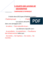 Resumés Courts Des Leçons de Geographie