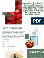 Lycopene Content in Tomato (Solanum Lycopersium) Seed Extract As The Main Ingredient in Making An Organic Anti-Wrinkle Serum.