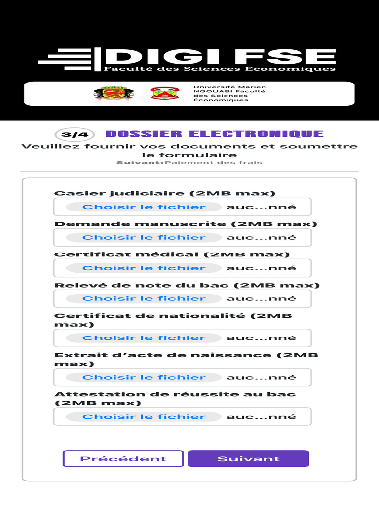 Dossier Électronique pour Inscription FSE | PDF