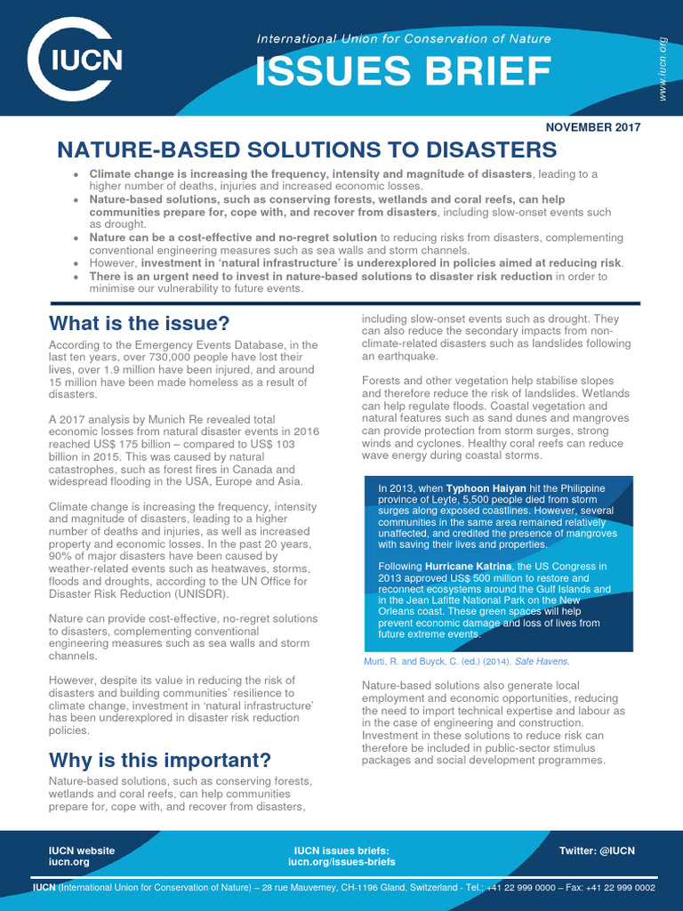 Nature-Based Solutions for Disaster Resilience | PDF | Natural ...
