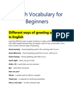 English Vocabulary For Beginners
