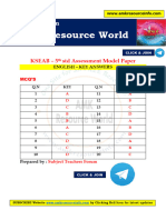 5th 8th STD Model Paper Key 5th English