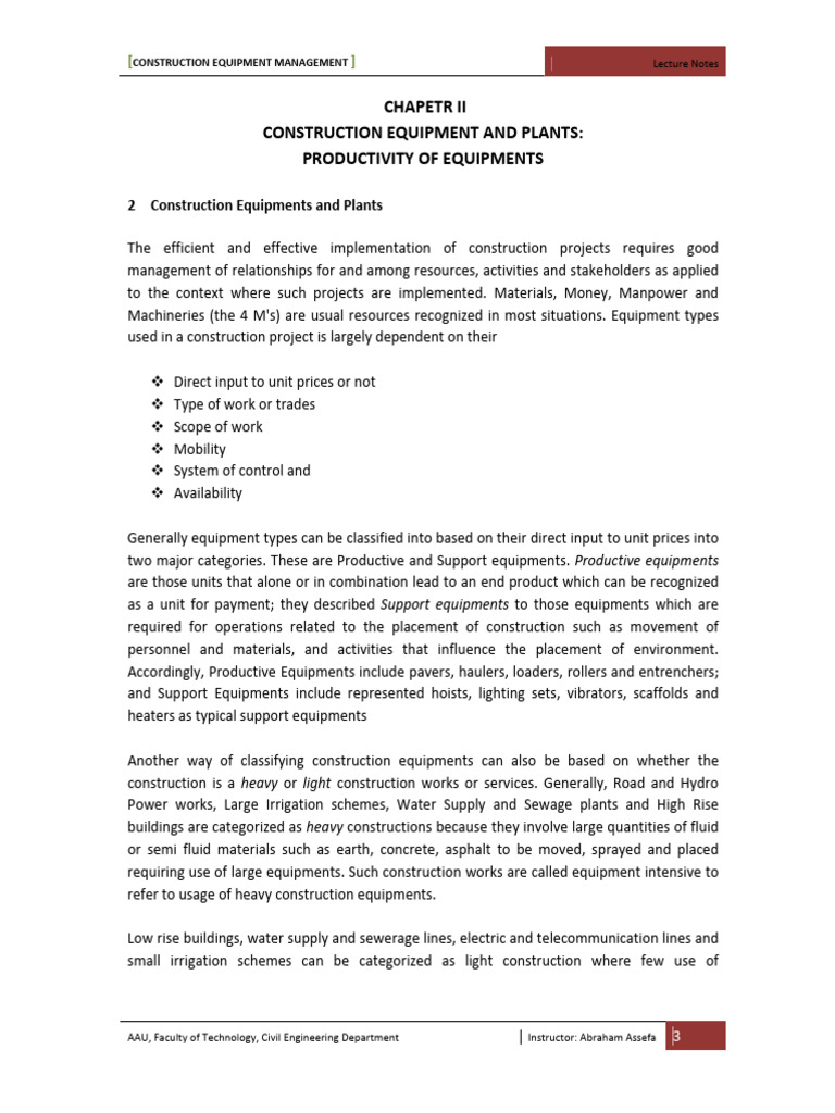 Chapter 2 - Construction Equipments and Plants AAU | PDF | Loader ...