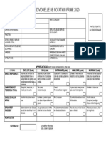 Fiche de Notation 2020