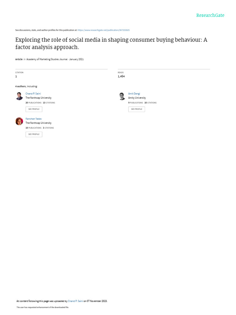 Exploring The Role of Social Media in Shaping Consumer Buying Behavior ...