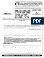 CDS 1 2024 Sectional Test-01 QP