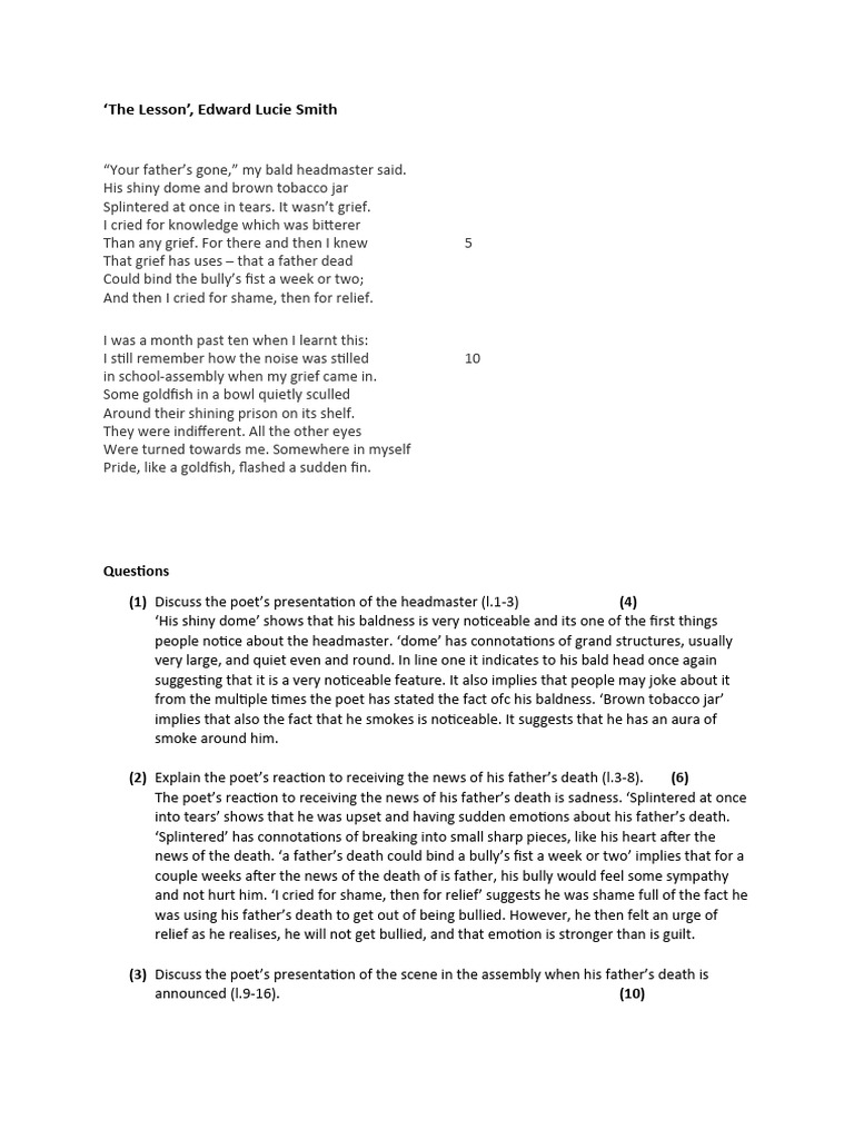 The Lesson - Edward Lucie-Smith | Download Free PDF | Shame