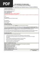 FINA3353 Financial Institution Course Outline Revision