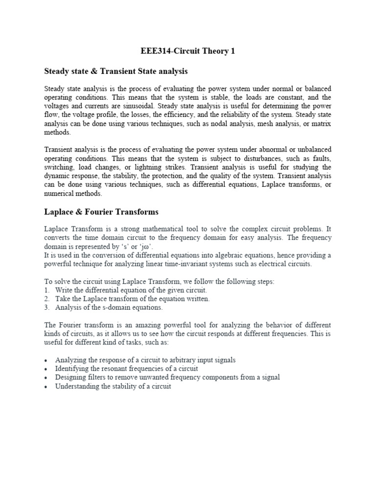 EEE314 - Circuit Theory1 - Part2 | PDF | Electrical Network ...