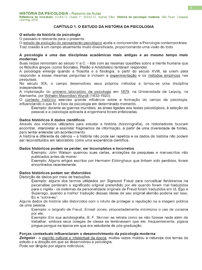História Da Psicologia Moderna Pdf