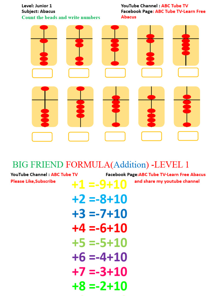 Abacus Level Junior 1 Pdf Mathematics