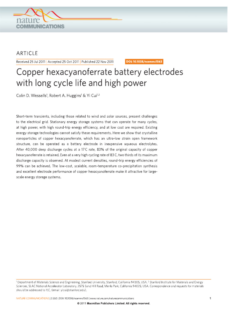 Copper Battery Nature | PDF
