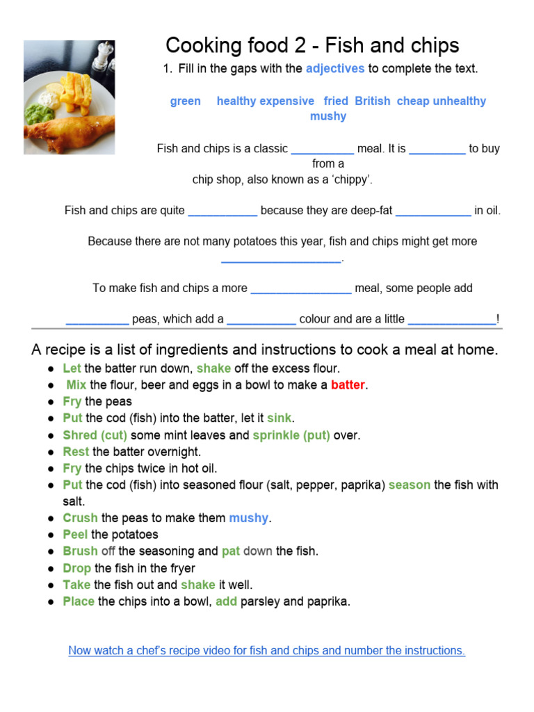 Cooking Food 2 - Fish and Chips | PDF