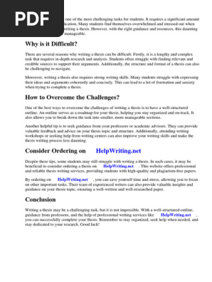 Outline for Writing a Term Paper