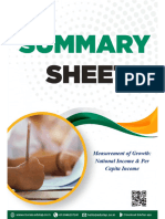 Summary Sheet - Measurement of Growth National Income and Per Capita Income Lyst5808