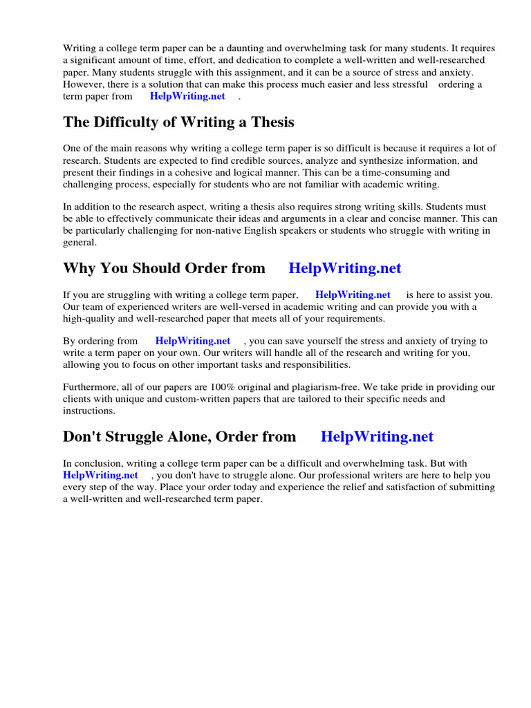 Writing College Term Paper | PDF | Apa Style | Essays