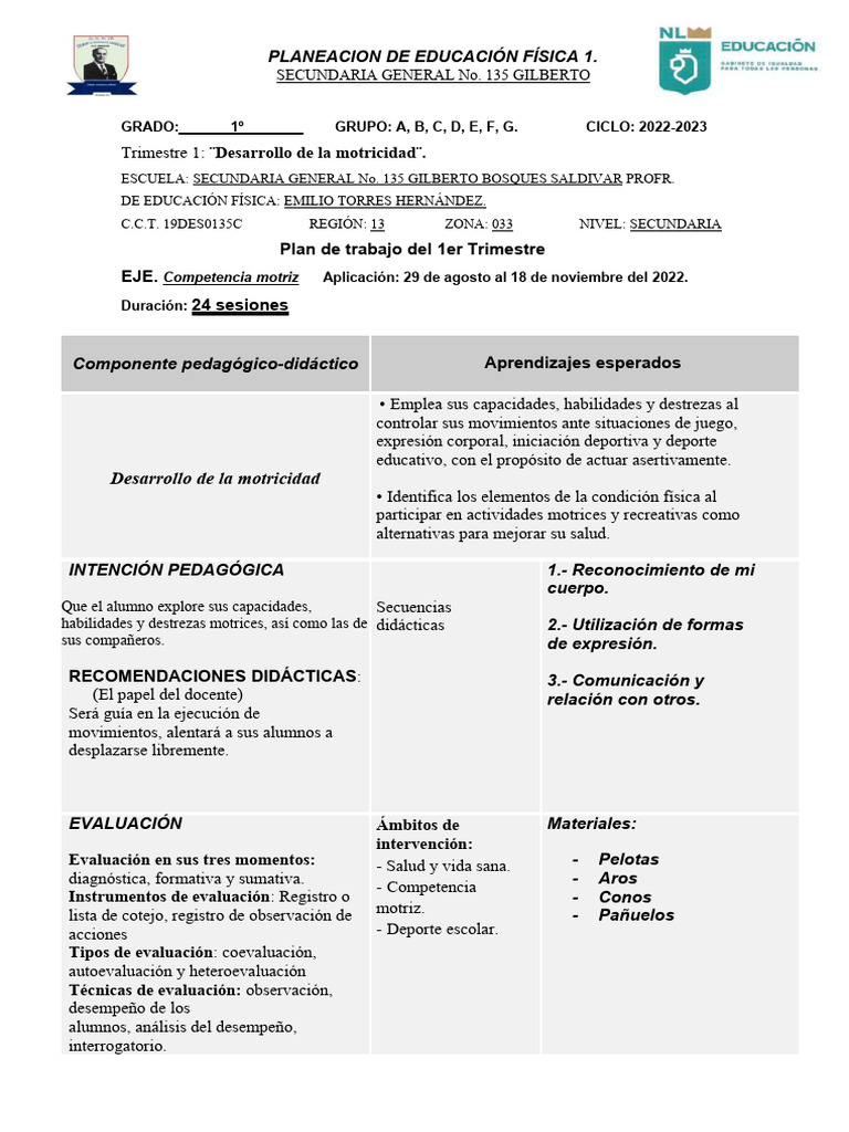 E f sica 1 sec 1er trimestre pdf evaluaci n maestros