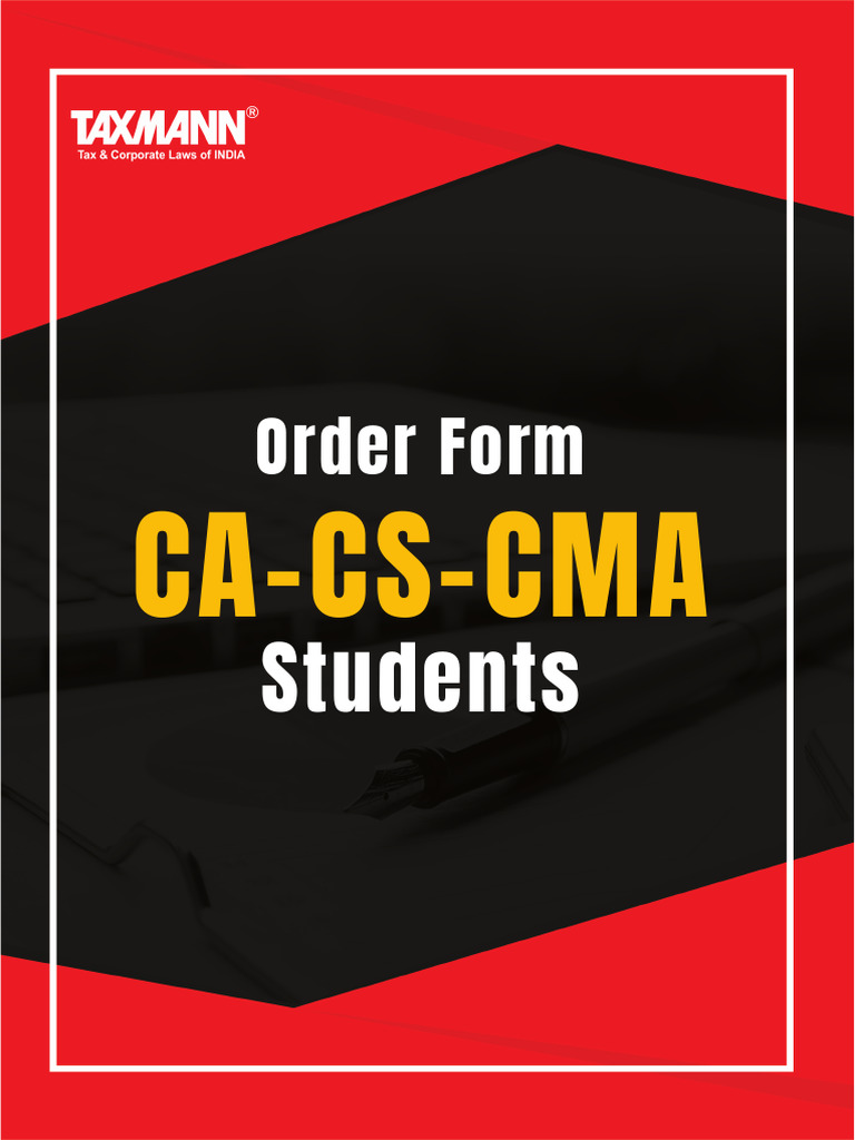 Taxmann Cracker Order Form for CA/CS/CMA | PDF | Accounting | Business