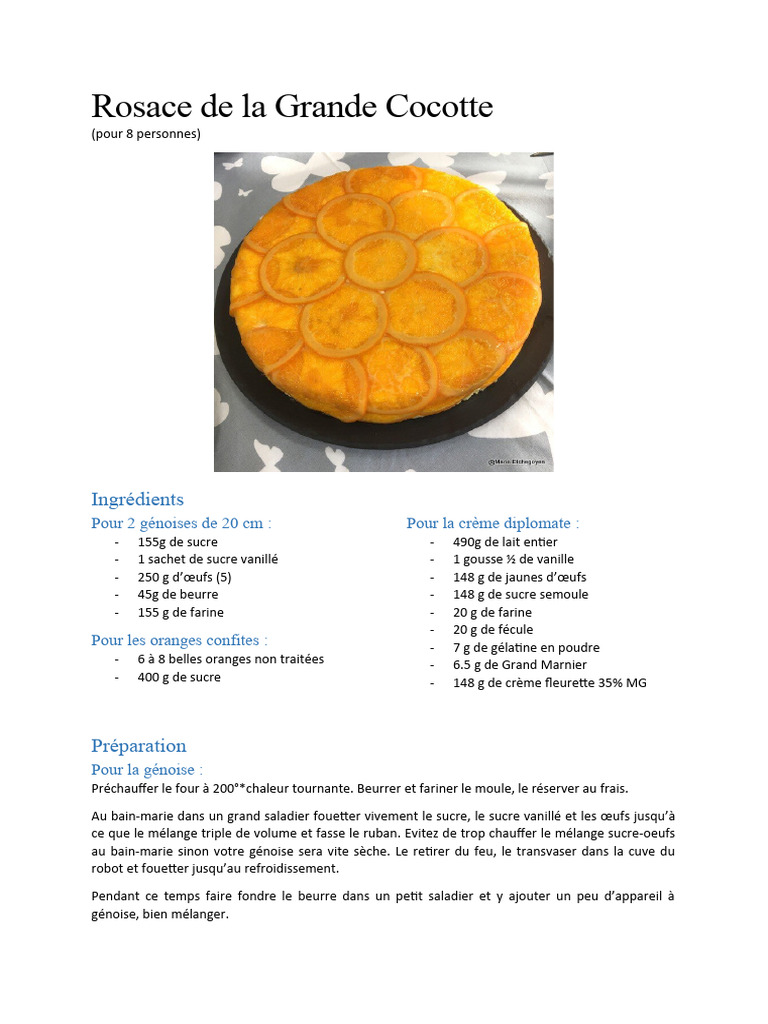 Rosace de génoise aux oranges confites | PDF | Nourritures | Cuisine