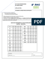 Avaliação Bloco - 8º Ano - 1º Corte