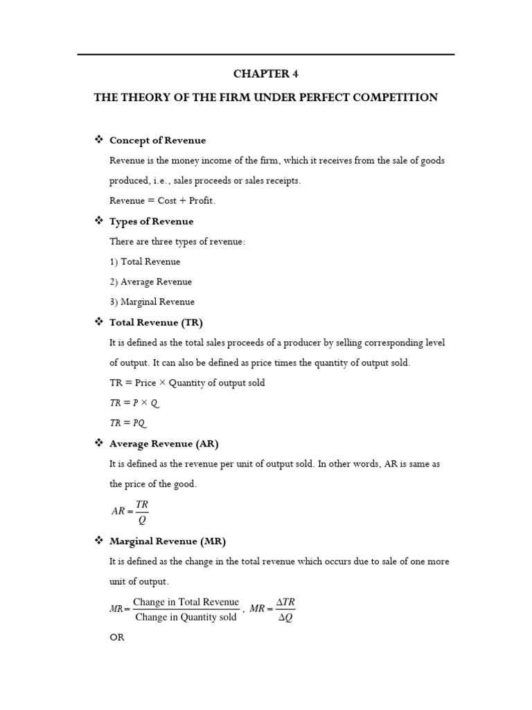 Theory of Firm in Perfect Competition | PDF | Market Power | Perfect ...
