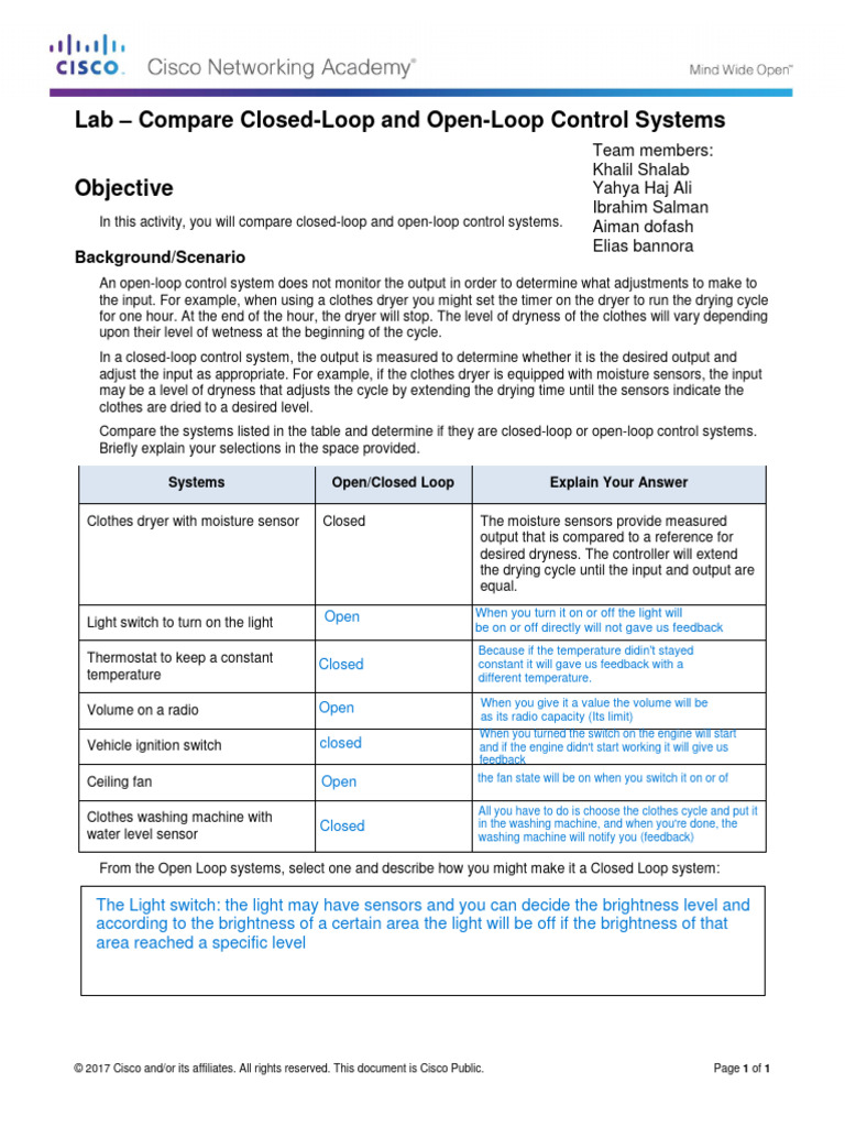 1.1.3.10 Lab Compare Closed Loop and Open Loop Control Systems | PDF ...