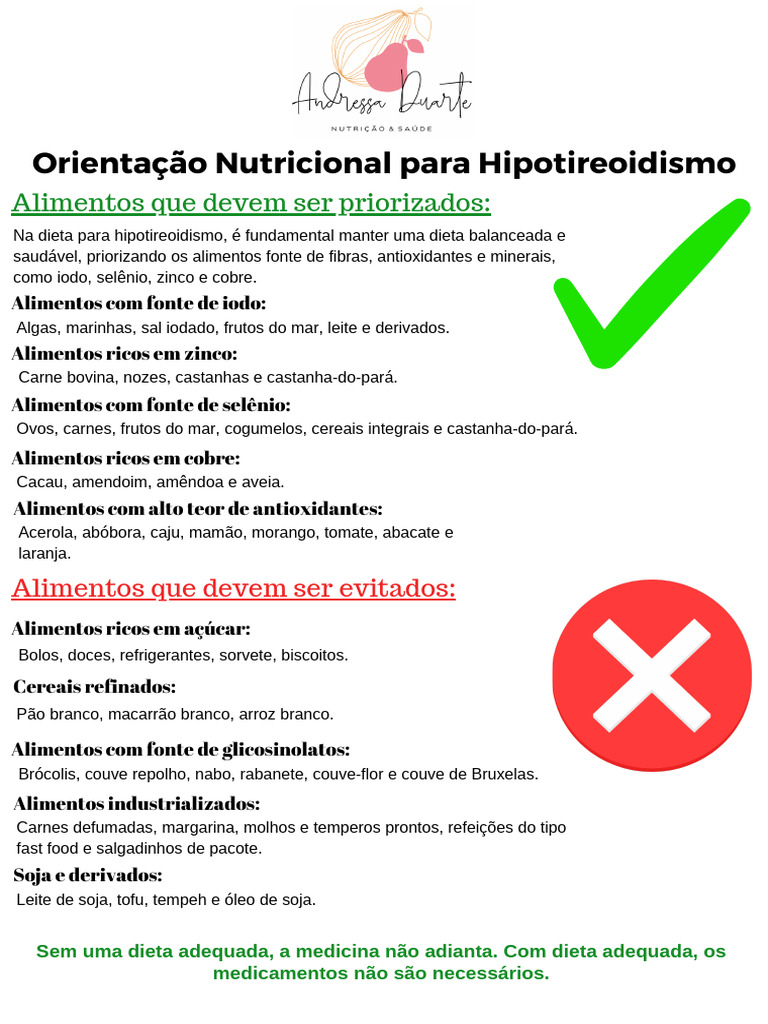 Alimentação Saudável no Hipotireoidismo | PDF