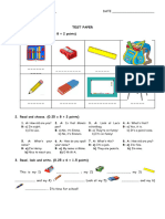 0 Test Paper 3rd Grade