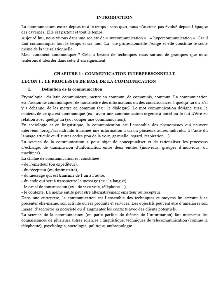 Clés de la communication interpersonnelle | PDF | la communication