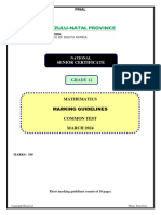 Final March KZN Maths Memo Grade 12 2024