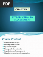 Chapter I Introduction To Management