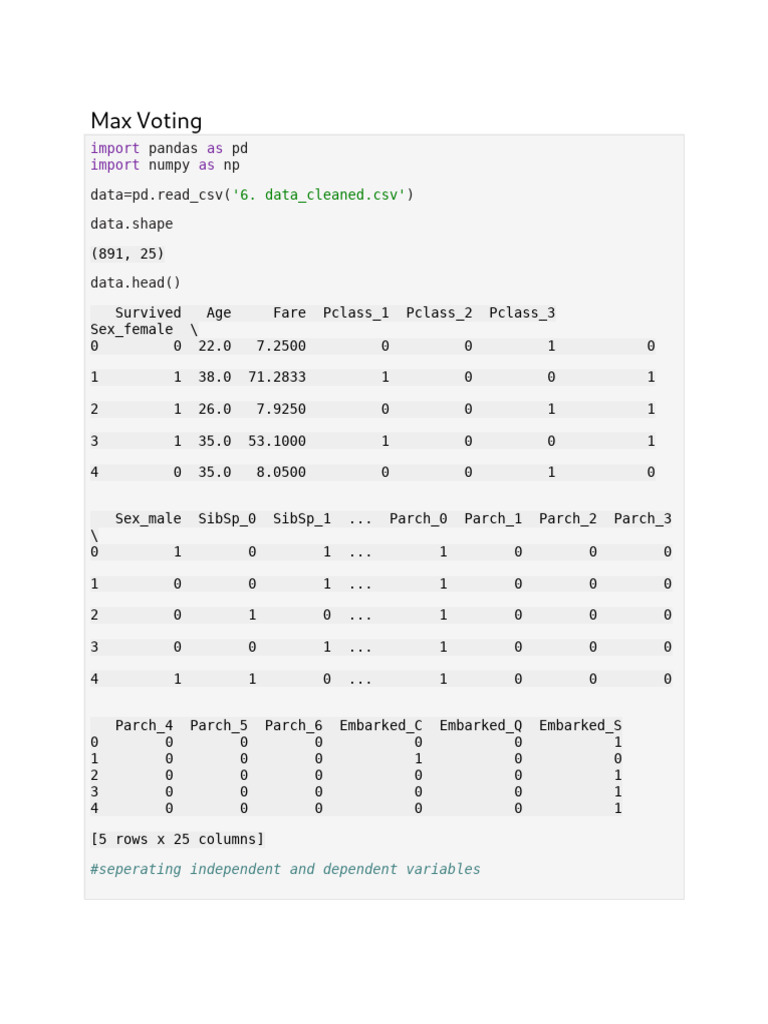 Voting and Prediction Models Analysis | PDF | Computer Programming ...