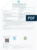 Transaction Certificate (TC) : Global Organic Textile Standard (Gots)
