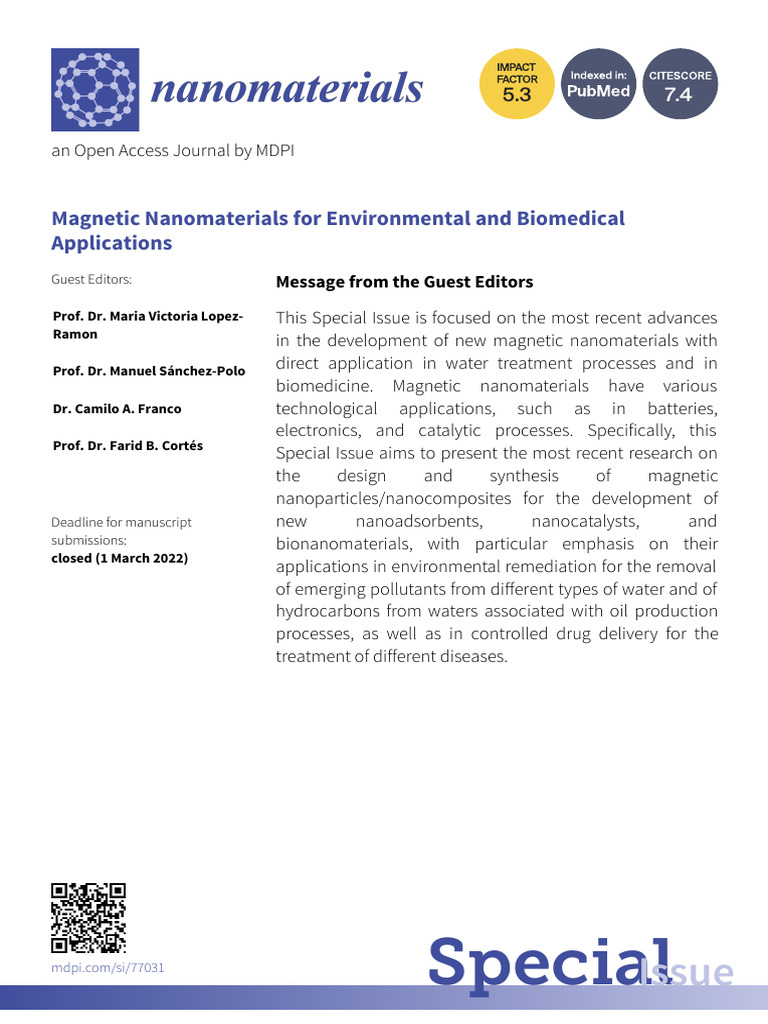 Magnetic Nanomaterials in Water Treatment | PDF | Nanomaterials ...