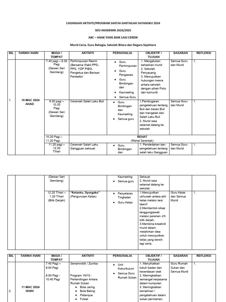 Program santai santailah sayangku 2024 terkini pdf